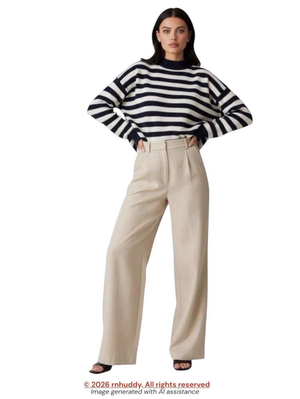 Emerson Fry size 2 pleated tencel & linen twill trouser